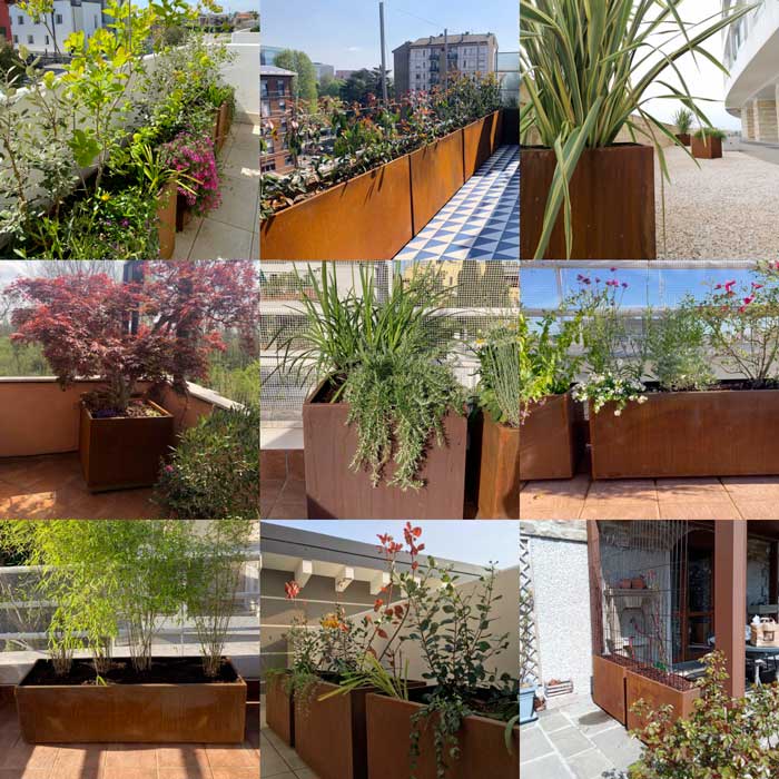 foto di fioriere realizzate da dino giardino