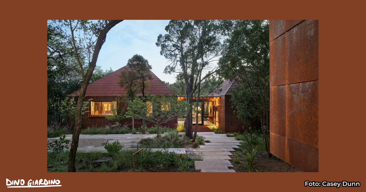 architettura corten River Bend Residence di Lake Flato Architects