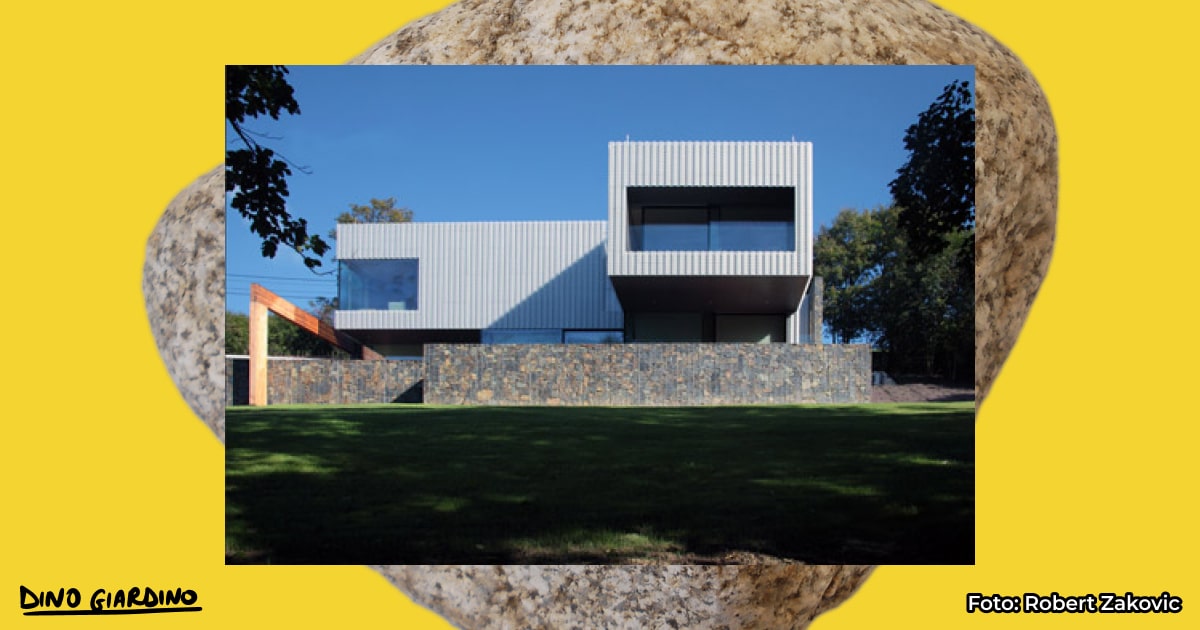 architettura gabbioni sassi Villa dell'architetto Zdeněk Trefil