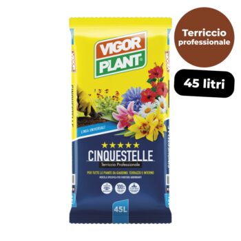 vigor plant cinquestelle terriccio professionale per piante fioritura 45 litri